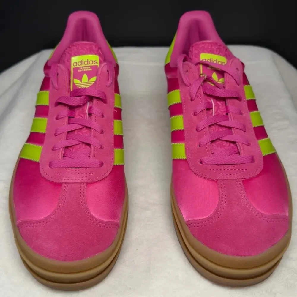 Adidas Gazelle Bold “Lucid Fuchsia Solar Slime Satin” | Women’s 8 | New w/ Box